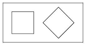 그림 1. 왼쪽에는 정사각형이 그려져 있다. 그럼 오른쪽에는?